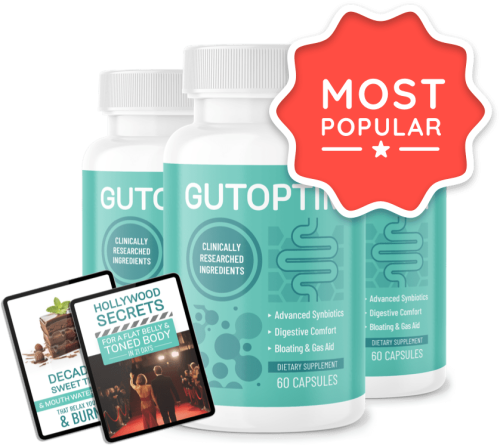 GutOptim - 3 Bottles + 2  Ebooks